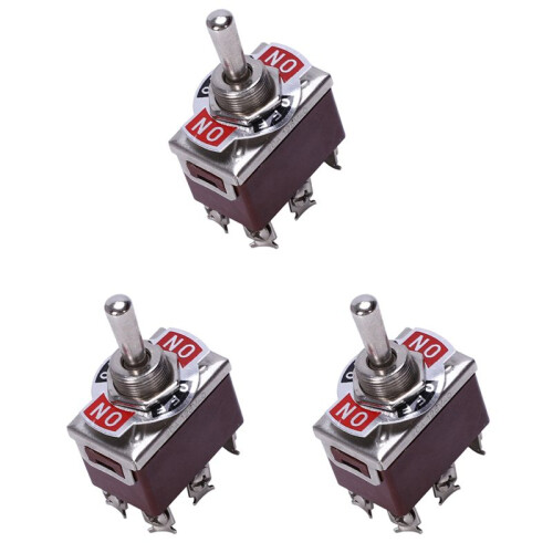 3X AC 250V/15A 125V/20A /OFF/ 3 Position DPDT Momentary Toggle