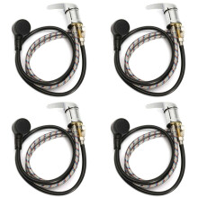 4Set Shampoo Bed Chair Faucet + Shower with Hose Salon Bath Bowl Sink Faucet Stainless Steel Basin Faucet