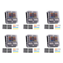 6X 6-Way Waterproof Fuse Block,with LED Indicator 12 Circuits with Negative Marine Fuse Box for 12/24V Car RV Truck