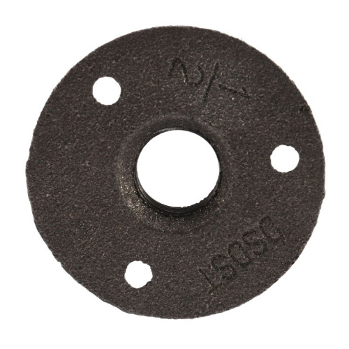 3pcs 1/2 Inch Black Cast Iron Pipe Fittings Floor Flange BSP Threaded 2