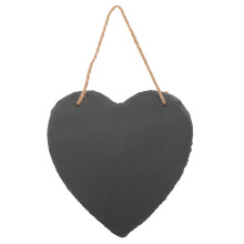 Heart Shaped Hanging Chalkboard Sign with Rope, Reusable Rustic Blackboard for Weddings, Garden Labels, Crafts, 15cm Black