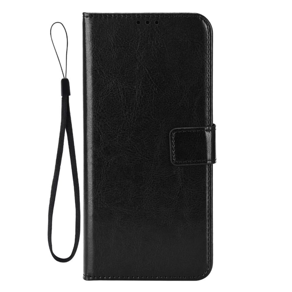 Leather Wallet Case With Card Holder, Magnetic Closure Flip Cover For Lg V30 Black 9073542711247