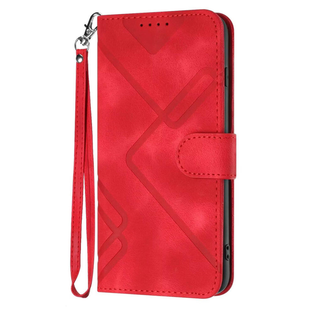Leather Wallet Case With Card Slot And Stand Function For Samsung Galaxy A01 M01 Red 9073542369738