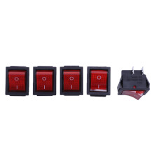 5 x Red Illuminated Light /Off DPST Boat Rocker 16A/250V 20A/125V AC