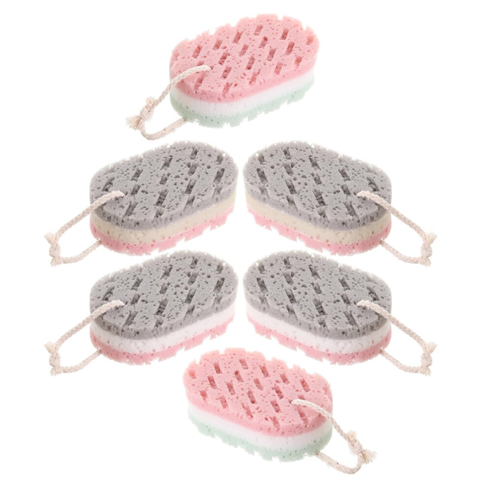 6Pcs Exfoliating Bath Sponge for Adults Soft Foam Body Scrubber for Shower and Daily Cleansing