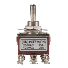 AC 250V/15A 125V/20A /OFF/ 3 Position DPDT Momentary Toggle
