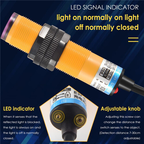 3 Wire 6-36V PNP IR Photoelectric Sensor  30cm E18-B03P1 2