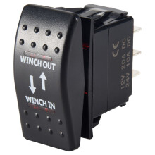 12V 20A Winch In Winch Out -OFF- Rocker 7 Pin LED RED