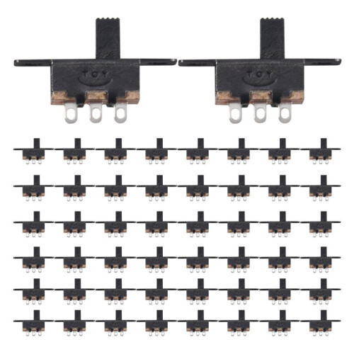 50 Pcs / 2 Position 1P2T SPDT  Panel Slide  Solder Lug SS12F1-G3