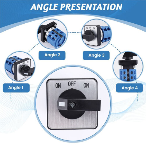 AC660V 25A 2-Pole 3-Position Momentary Plastic Rotary Changeover  +Black 2