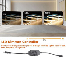 12V / 24V 6A LED Dimmer Controller Adjust brightness for easy Color Clear, Black