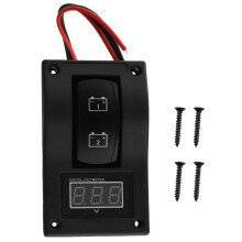 12-24V LED Dual Battery Test Panel Rocker Car Truck Marine Boat Voltmeter 4P -OFF-