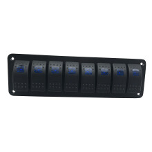 Waterproof 8 Gang 2LED Light Rocker Panel Circuit Breaker 12V boat marine