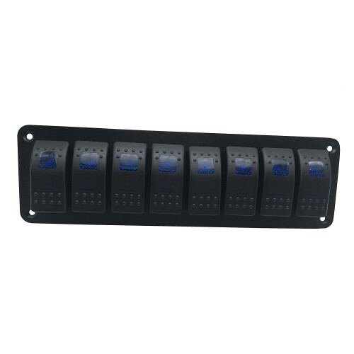 Impermeable 8 Gang 2LED Light Rocker  Panel Interruptor AutomáTico 12V  Marino