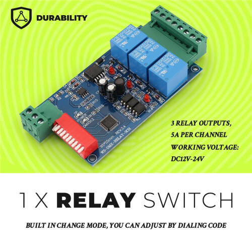 Relè Dmx512 A 3 Canali 5a Dmx512 con Interruttore Controllato 2