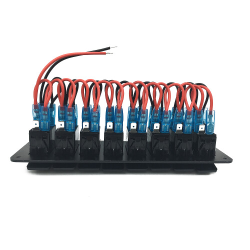 Impermeable 8 Gang 2LED Light Rocker  Panel Interruptor AutomáTico 12V  Marino 2