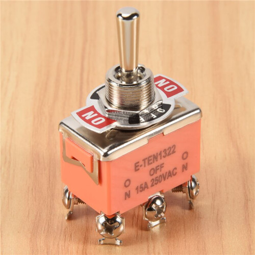 AC 250V 15A Latching 3 Way -Off- Single Pole Double Throw Toggle  Orange 2