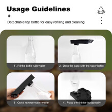 Reptile Water Feeder Automatic Water Dispenser Waterer Feeding Accessories for Turtle Frog Bearded Dragons Lizards Geckos for Terrarium Tank