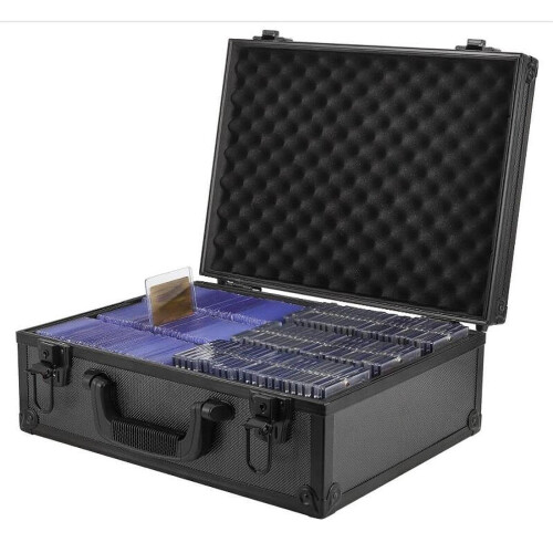 Lockable Aluminum Trading Card Storage Case with Large Capacity and Protective Sponge Lining 1