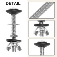 2 Pack Toilet Tank to Bowl Bolt Kits Cistern Bolts Kit,Stainless Steel Toilet Pan Fixing Fitting with Double Gaskets