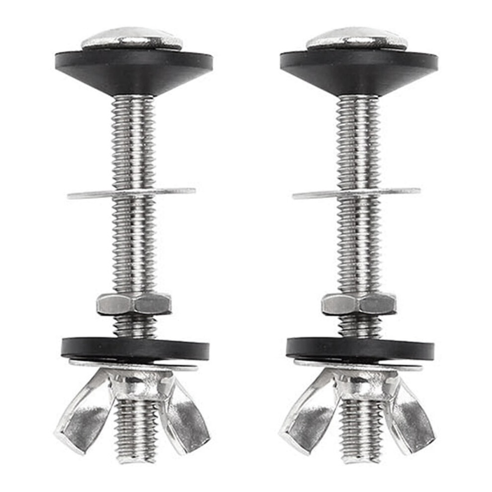 2 Pack Toilet Tank To Bowl Bolt Kits Cistern Bolts Kit,Stainless Steel Toilet Pan Fixing Fitting With Double Gaskets 6133321609080