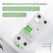 AC 2P 6KA RCCB RCD 230V Disjoncteur à Courant RéSiduel Disjoncteur DifféRentiel Interrupteur de SéCurité TORD4-63, 2P 16A 10MA