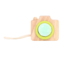 Prism Lens Toy with Bee Eye Visual Effect, Oak Wood Camera Style for Kids Learning (Green)