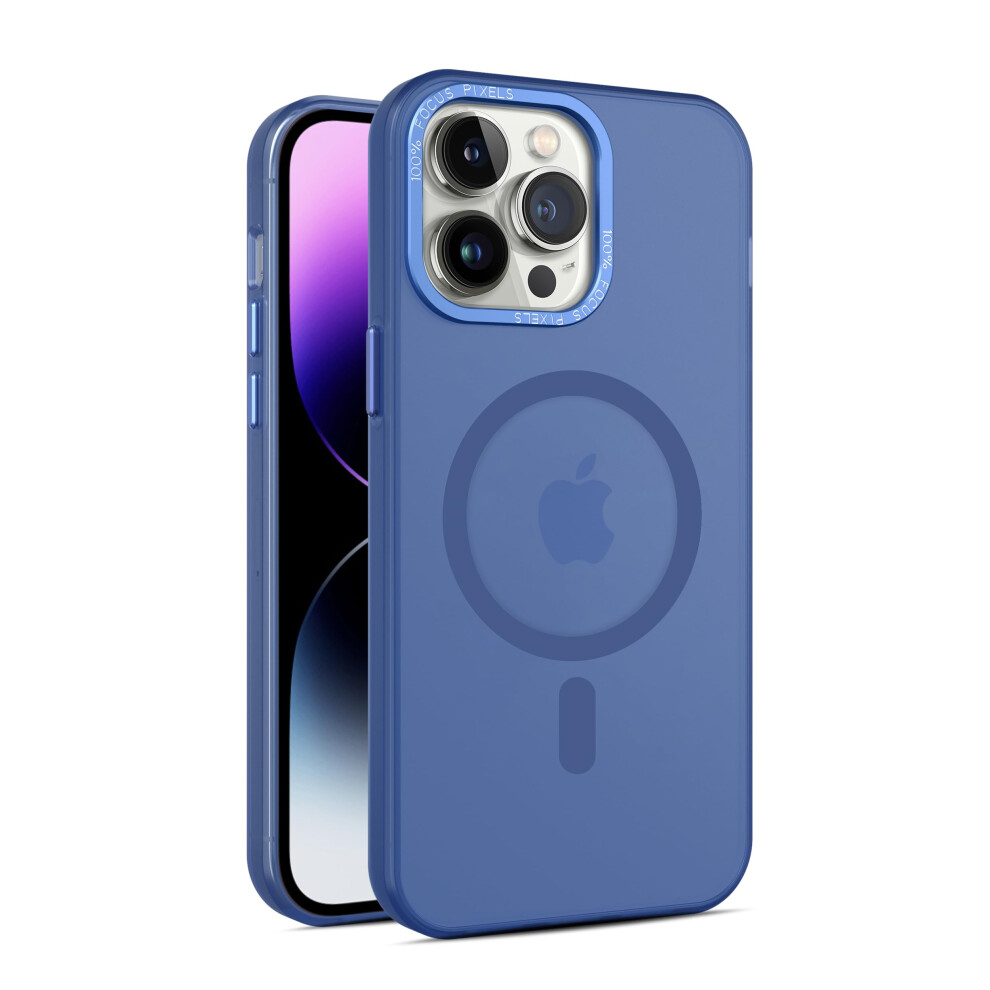 Case For Iphone 15 Pro Max Magnetic Wireless Charging Shockproof Slim Matte Frosted Tpu Cover Blue 9073542369851