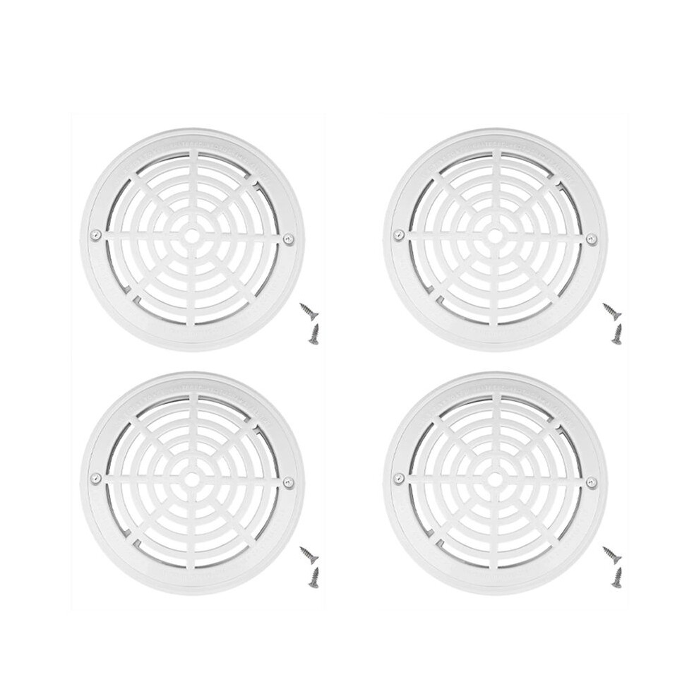 Photos - Parts for Drones & RC models 4pcs 8Inch Pool Main Drain Cover the Top Grate Bottom Mounting Plates White Replacement Pool Drain Cover
