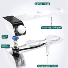 2X Bidet Toilet  Attachment Ultra-Thin Non-Electric Self-Cleaning Dual Nozzles Wash Cold Water Europe