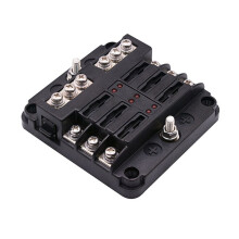 2X Wasserdichter 6-Wege Sicherung Block, mit LED Anzeige 12 Strom Kreise mit Negativem Marine Sicherung Kasten für  12/24V Auto Boot RV Lastwagen
