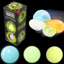 Glow in the Dark Sticky Ceiling Balls 3pcs 2.4in Washable Reusable Stress Toys for Kids and Adults