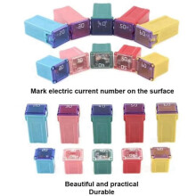 30pcs Box 20A-60A PAL Fuse Copper Long Female Fuse Fuse Kit Square Fuse,Car Fuse Combination Set