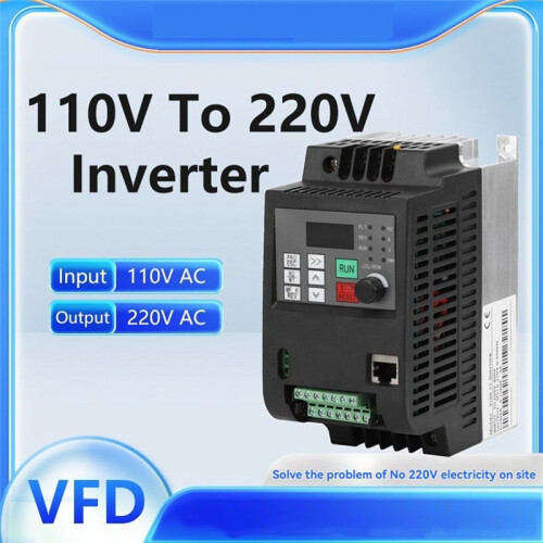 110V to 220V 1.5KW Frequency Converter VFD Motor Variable Speed Power Controller Single Phase Input Three Phase Output