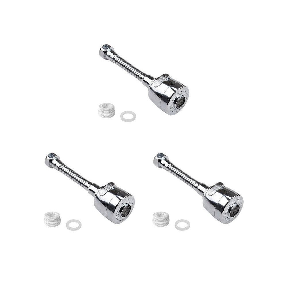 3 Set Kitchen Stainless Steel Faucet Sprayer -Proof Bubbler Water Saver Extension Rotating Faucet Extender 4712731162624