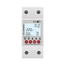 Dispositivo de Relé Protector Inteligente TUYA WiFi 2P 63A, Interruptor, Disyuntor, Medidor de Energía, Sobrevoltaje, Fuga A Tierra y KWh