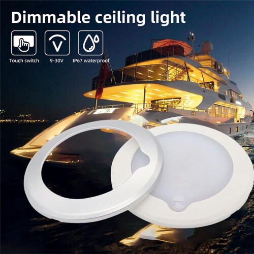 Boat Dimmable LED Ceiling Light with Touch Dimmer  Interior Down Lamp 9-30V Caravan Marine Interior Light 1