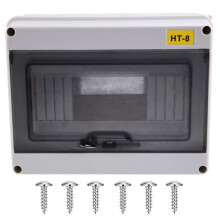 HT-8 Way IP65 Mcb Breaker Box Distribution Protection Box ABS Power Electronic Din Rail Enclosure for Circuit Breaker