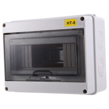 Caja de Protección de Distribución de Caja de Interruptor Mcb IP65 Caja de Riel DIN de Electrónica de Potencia ABS para Disyuntor HT-8 Vías