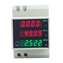 D52-2058 Vatímetro de Carril DIN, Medidor de Corriente y Voltaje, Medidor de Factor de Potencia Digital, CA 80-300 V, Medidor Multifunción de KWh y