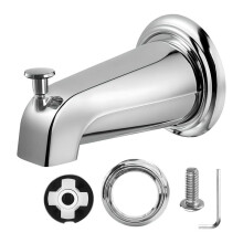 Tub Spout with Diverter,Bathroom Bathtub Faucet with Tub Spout Cover Ring,Fits 1/2in Copper Water Tube(5/8in Diameter)
