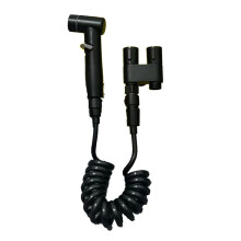 Stainless Steel Household Toilet Handheld Bidet Double Outlet Angle Valve Pressurized Nozzle Flushing Device Black