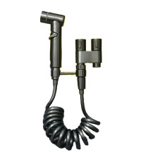 Stainless Steel Household Toilet Handheld Bidet Double Outlet Angle Valve Pressurized Nozzle Flushing Device Grey