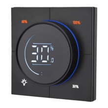 Infinite Knob MOSFET Dimmer Regulator Zigbee 3.0 PC Paneel Wandlamp Schakelaar Digitaal LCD Trailing Dimming Zwart