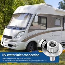 All Metal RV Water Inlet, 3/4In GHT Water Inlet Hose Adapter, RV City Water Inlet with Check Valve, RV Water Replacement