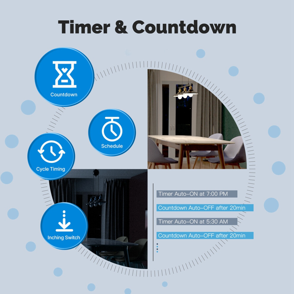 Matter Wifi Light 4-Gang Us Push Button Wall App Voice Control Work With Alexa Home 4713901412495