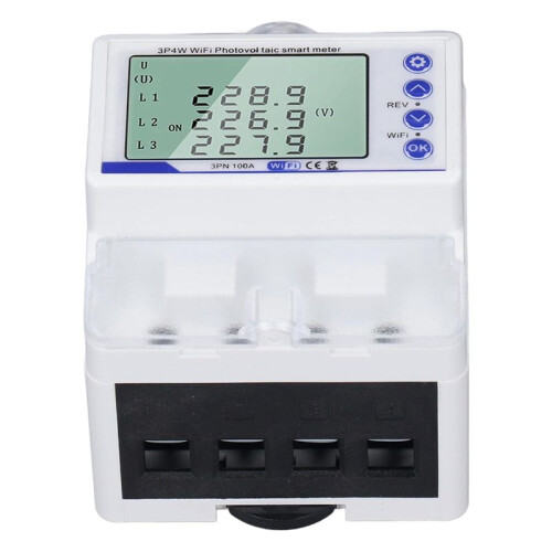 WiFi Circuit Breaker 3-Phase  Meter with LCD Display - 60-300V 100A Directional 1