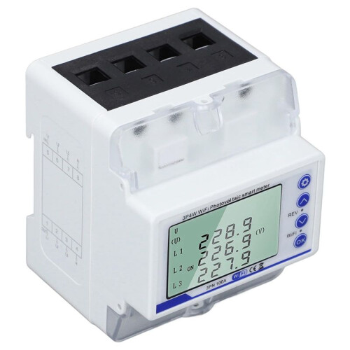 WiFi Circuit Breaker 3-Phase  Meter with LCD Display - 60-300V 100A Directional 2