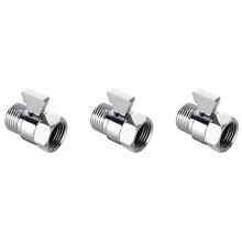 3X Water Flow Control Shut Off Valve, Brass Adjustable Water Pressure Regulator for Hand Held Shower &Bidet Sprayer