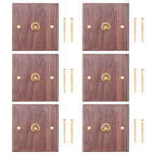 6X Retro American Industrial Style Light  Socket,Solid Wood Brass Toggle  Plate, Antique Home Stay (1)